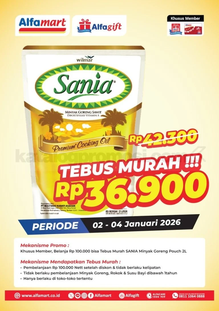 Promo 4.4 Alfamart April 2026: Diskon Hingga 50% + Harga Minyak Goreng 2L Rp35.790, Bikin Belanja Lebih Hemat!