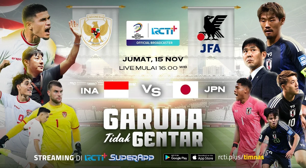 RCTI+ Tayang Langsung: Timnas U-17 vs Jepang dan Clash of Legends, Dua Agenda Besar Sepak Bola di Satu Platform