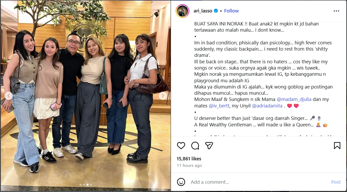 Ari Lasso & Dearly Djoshua Kembali Mesra: 7 Potret Menghangatkan Hati Penggemar