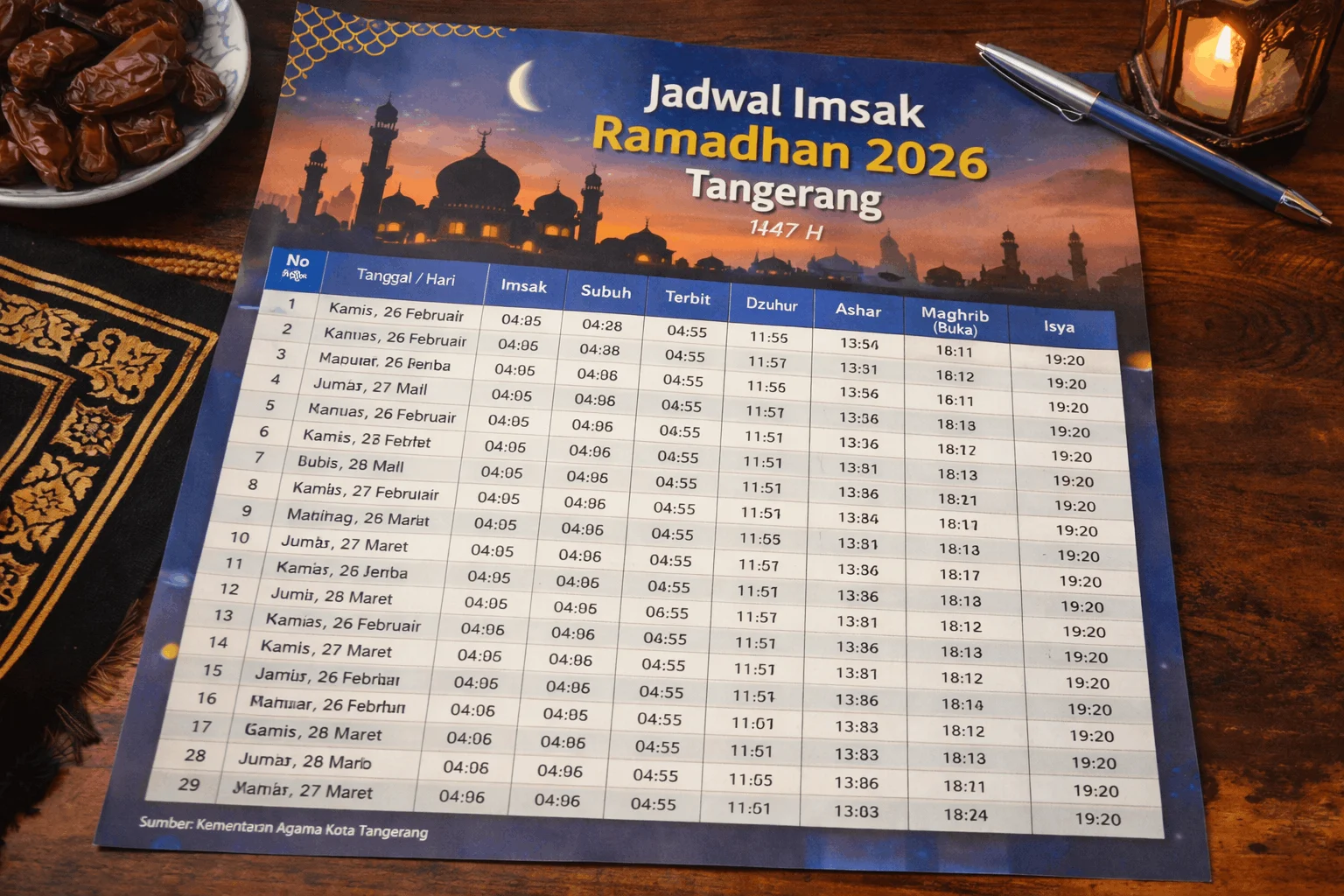 Jadwal Sholat Tangerang 7 Mei 2026: Waktu Imsak hingga Isya yang Wajib Diketahui!