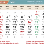 Mei 2026 Penuh Libur: Enam Tanggal Merah, Tiga Long Weekend, Siapkan Rencana Wisata!
