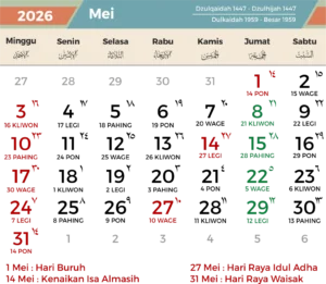 Mei 2026 Penuh Libur: Enam Tanggal Merah, Tiga Long Weekend, Siapkan Rencana Wisata!