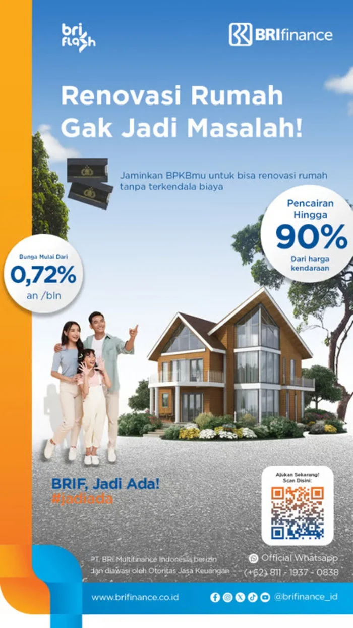 Renovasi Rumah Jadi Kebutuhan, BRI Finance Permudah Akses Dana Tunai Berbasis BPKB