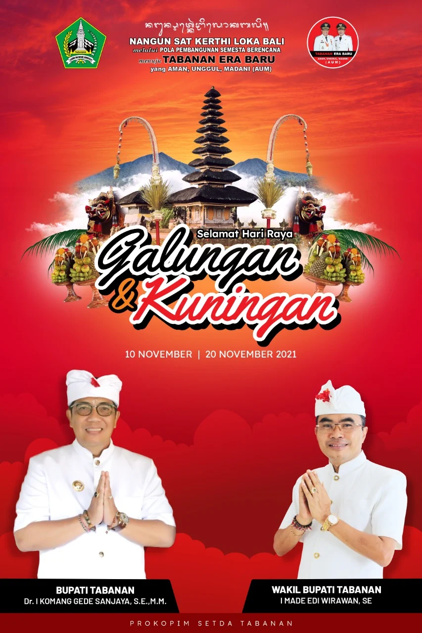 Bupati dan Wakil Bupati Tabanan Sampaikan Ucapan Selamat Hari Raya Galungan dan Kuningan 2026